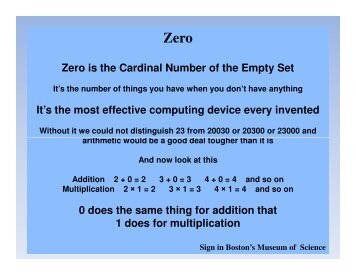 Zero is the Cardinal Number of the Empty Set It's the most effective ...