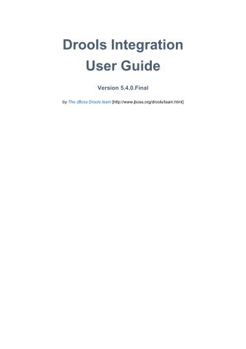 Drools Integration User Guide - JBoss