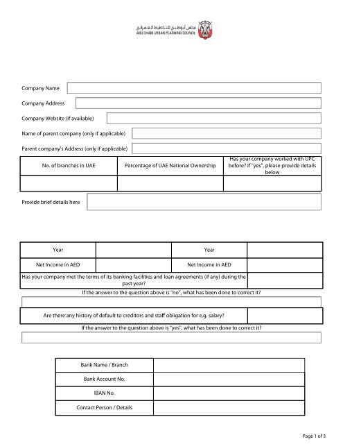 Pre Qualification Questionnaire