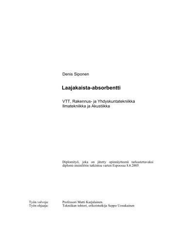 Laajakaista-absorbentti - TKK Acoustics