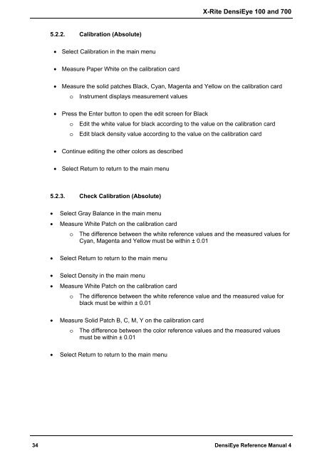 DensiEye Reference Manual - X-Rite