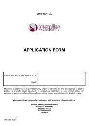 APPLICATION FORM - Macmillan Academy