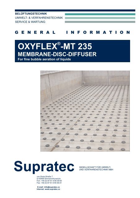 oxyflex -mt 235 Â® membrane-disc-diffuser - Supratec
