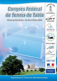 CongrÃ¨s FÃ©dÃ©ral de Tennis de Table - Ligue RhÃ´ne-Alpes