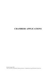 CHAMBERS APPLICATIONS - The Law Society of Saskatchewan