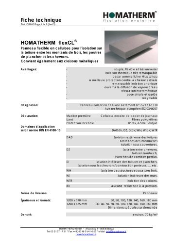 Fiche technique HOMATHERM flexCL