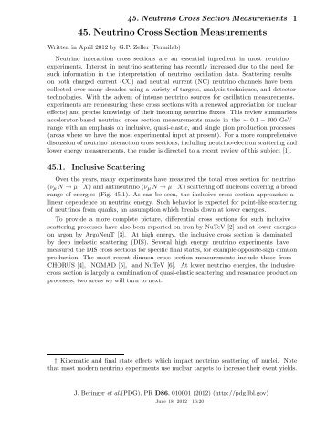 45. Neutrino Cross Section Measurements - Particle Data  Group