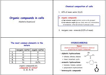 Organic compounds in cells