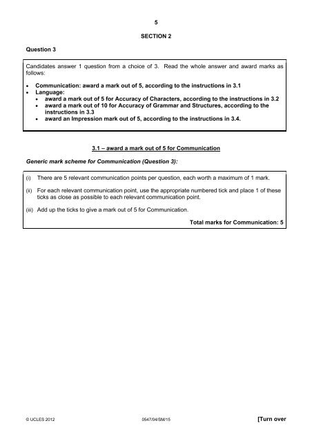 MAXIMUM MARK: 45 - Cambridge International Examinations