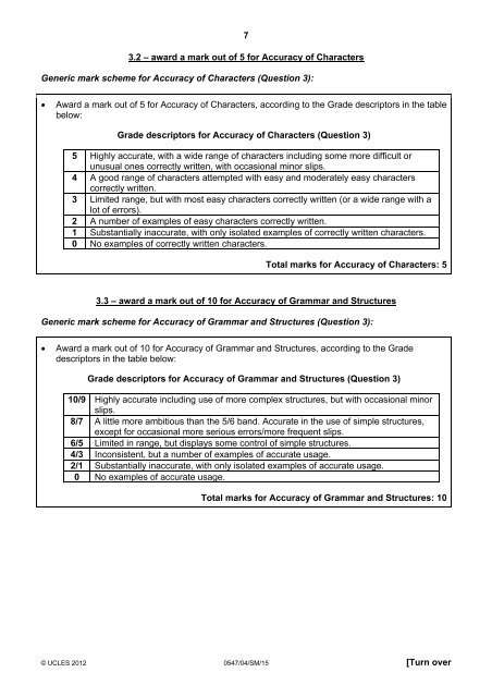 MAXIMUM MARK: 45 - Cambridge International Examinations