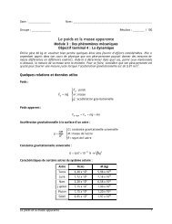 Le poids et la masse apparente