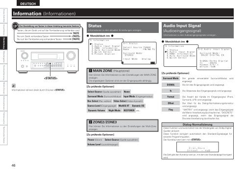 av surround receiver avr-2809 - Aerne Menu