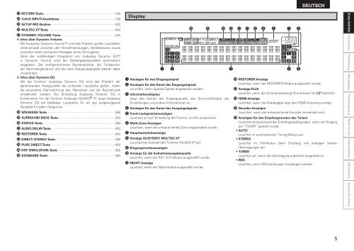 av surround receiver avr-2809 - Aerne Menu