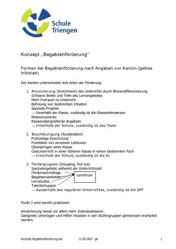 Konzept Begabtenförderung.pdf - Schule Triengen