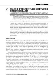 Analysis of pre/post flood bathymetric change using a GIS - Monash ...