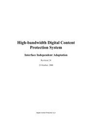 HDCP Interface Independent Adaptation - Digital Content Protection ...