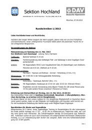 Rundschreiben 1/2013 - Sektion Hochland