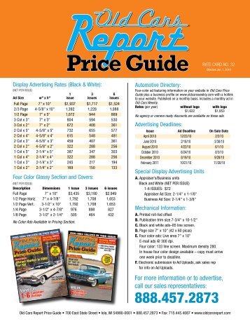 Price Guide - Old Cars Weekly