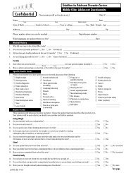 Middle/Older Adolescent Questionnaire