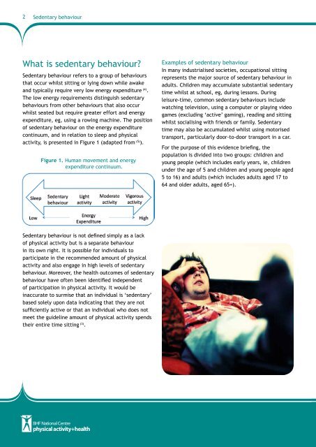 Sedentary behaviour evidence briefing - BHF National Centre ...