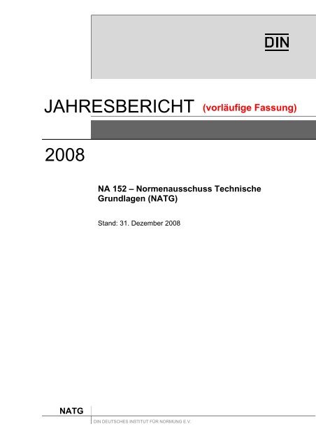 NA 152 Normenausschuss Technische Grundlagen (NATG) - DIN ...