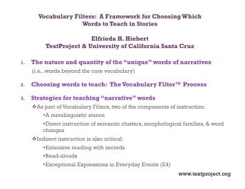 Vocabulary Filters - TextProject