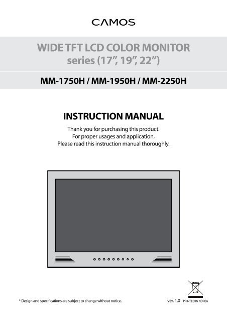 camos digital tft lcd color monitor free sample