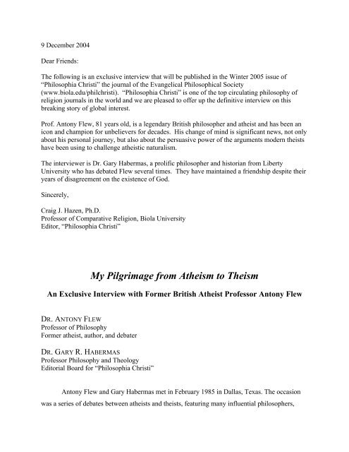 My Pilgrimage from Atheism to Theism - World Union of Deists