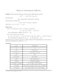 Method of Undetermined Coefficients
