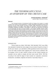 THE TOURISM LIFE CYCLE: AN OVERVIEW OF THE CRETAN CASE