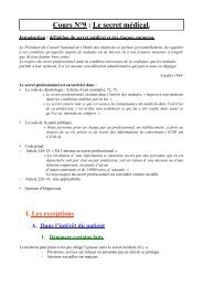 [Cours NÂ°9] Secret MÃ©dical - Weebly