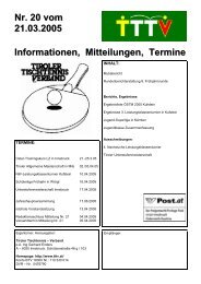 Nr.20 vom 21.03.2005 - Tiroler Tischtennis-Verband - - TTTV