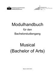 Modulhandbuch Musical (Bachelor of Arts)