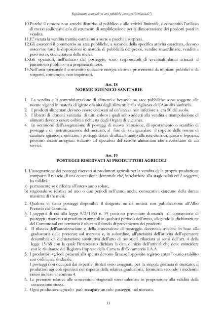 Regolamento comunale su aree pubbliche - Comune di Savignano ...