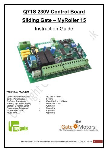 Q71S Re-written Guide - Gate Motors