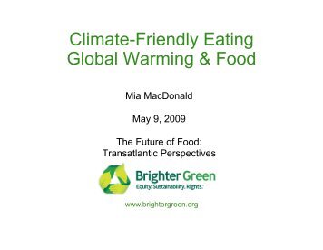 Climate-Friendly Eating Global Warming & Food - Brighter Green
