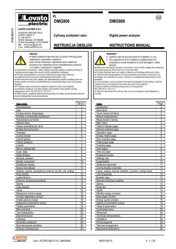 Analizatory sieci typu DMG900 I 273 PL GB 0210