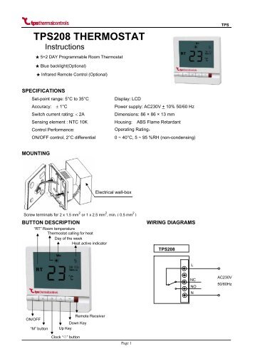 TPS208 THERMOSTAT - TPS Thermal Controls