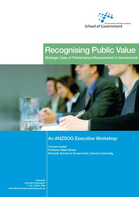 Recognising Public Value - Australia and New Zealand School of ...