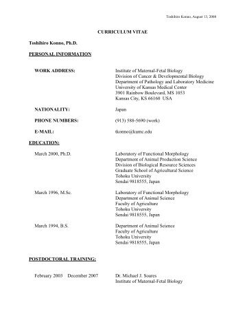 CURRICULUM VITAE - University of Kansas Medical Center