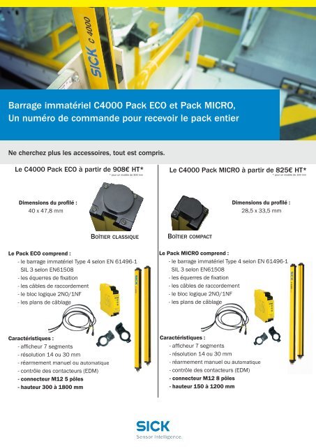 Barrage immatériel C4000 Pack ECO et Pack MICRO, Un numéro ...