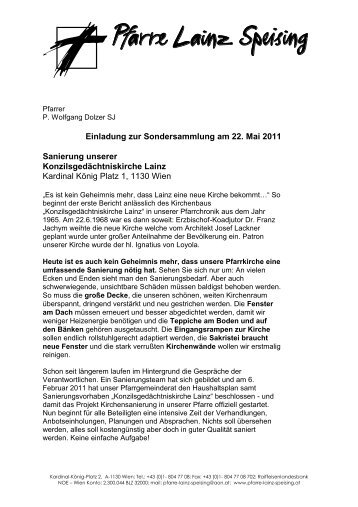 Sondersammlung 22052012.pdf - Pfarre Lainz-Speising