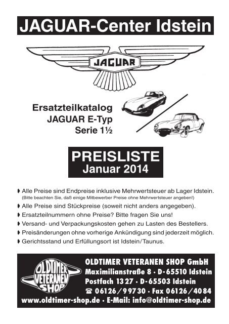 Jaguar-Center Idstein - Oldtimer Veteranen Shop