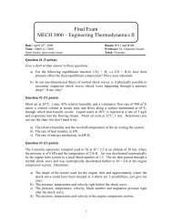 Final Exam MECH 3800 â Engineering Thermodynamics II