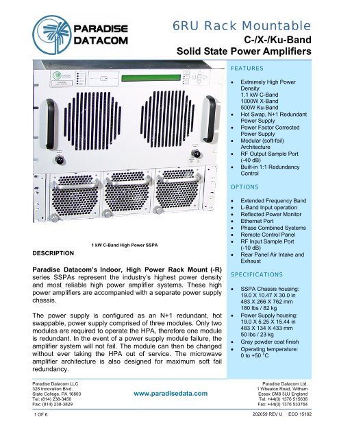 C-/X-/Ku-Band Solid State Power Amplifiers