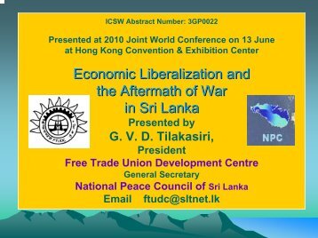 Economic Liberalization and the Aftermath of War in Sri Lanka ...