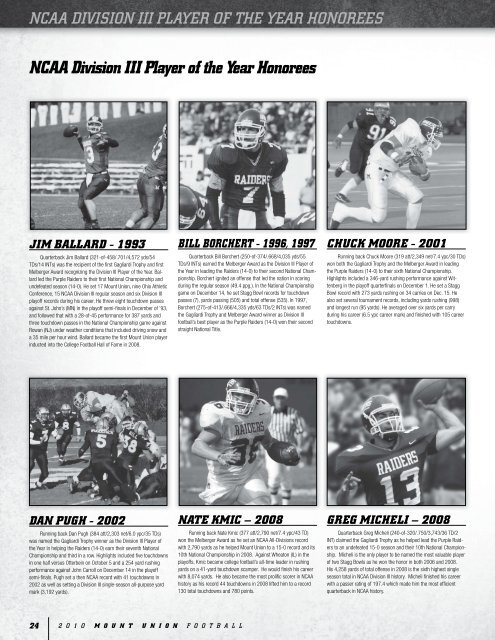 2010 Mount Union Football Guide - University of Mount Union