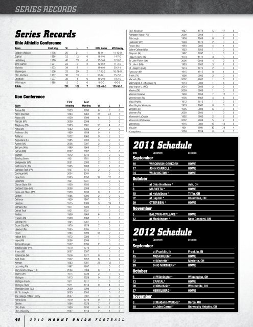 2010 Mount Union Football Guide - University of Mount Union