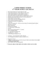 sabish middle school 6th grade supply list 2013-14 - Fond du Lac ...