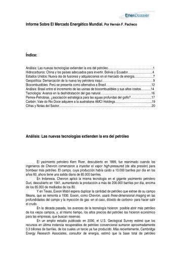 Informe Sobre El Mercado EnergÃ©tico Mundial. Por ... - Offnews.info